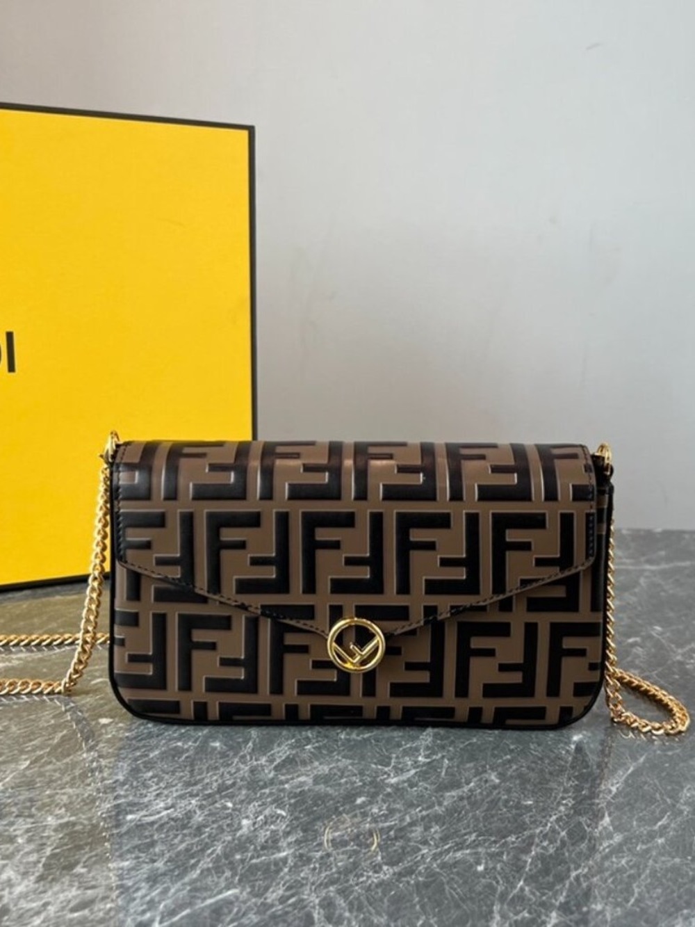 Fendi Geometric Flap Mini Handbag